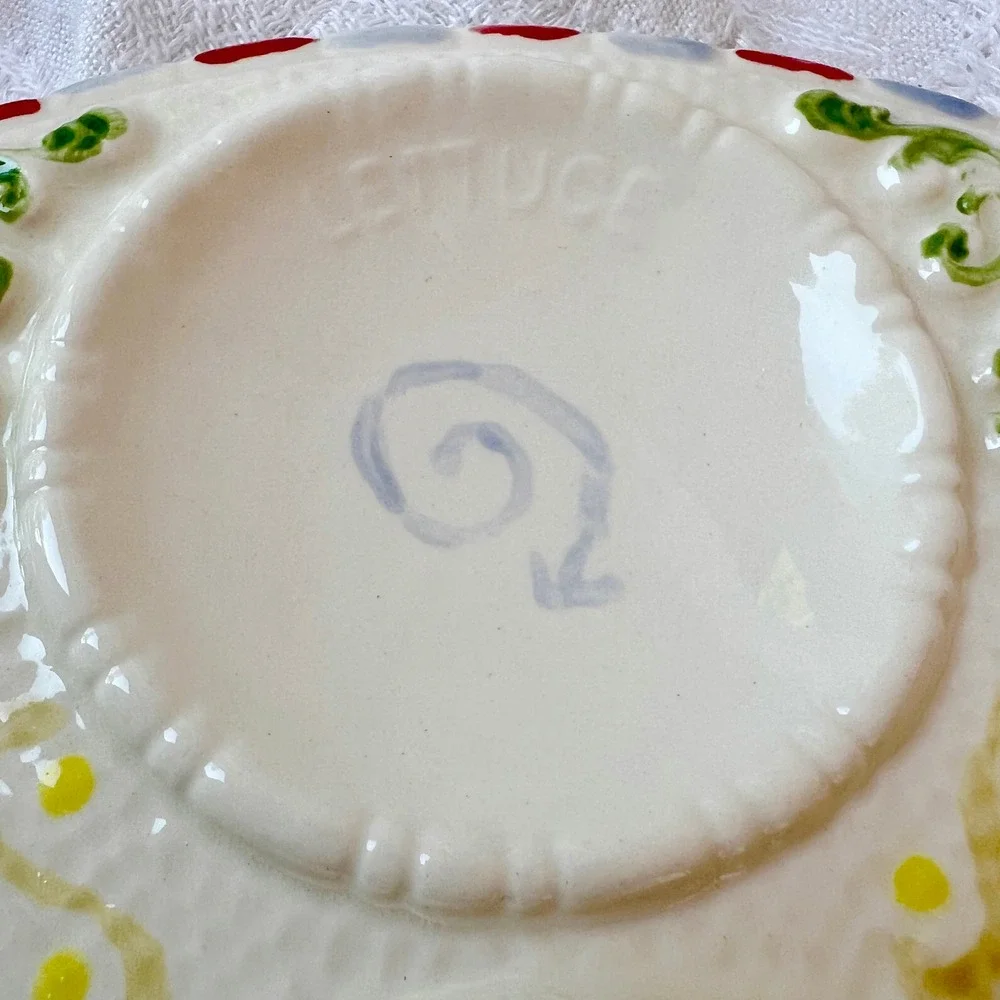 Vintage Hand Painted Ceramic Passover Seder Plate Star of David Judaica 2008